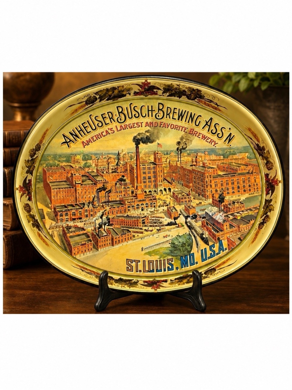 Anheuser Busch St Louis Brewery Vintage Style Advertising Tray